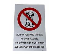 Vetrineinrete® Cartello divieto Accesso Cane plastificato con Biadesivo Targa simbolica segnaletica 30.5x20 cm D67