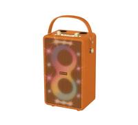 Vetrineinrete® Cassa karaoke bluetooth ricaricabile con 2 microfoni wireless radio FM ingresso USB SD con luci