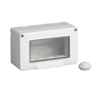 Vetrineinrete® Cassetta con coperchio idrobox per esterno a 2 3 4 posti compatibile con matix custodia per interruttori ip55 (4 Posti)