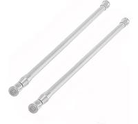 Vetrineinrete® Coppia 2 bastone per tenda da finestra con molla a pressione asta telescopica allungabile da 70 a 120 cm
