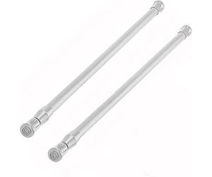Vetrineinrete® Coppia 2 bastone per tenda da finestra con molla a pressione asta telescopica allungabile da 70 a 120 cm