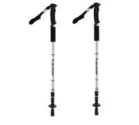 Vetrineinrete® Coppia di bastoncini da trekking bastone telescopico in alluminio per camminata escursione nordik walking campeggio 63-135 cm vari colori (Argento)