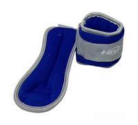 Vetrineinrete® Coppia di Pesi in Sabbia Regolabili per Polso e Caviglia per Allenarsi da 0,5 0,750 1 1,5 kg Muscoli Gambe e Braccia Fitness Palestra Sport Blu (1kg)