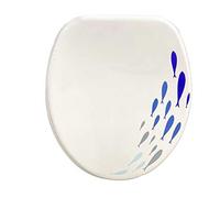 Vetrineinrete® Copriwater in Legno MDF serigrafato tavoletta da Bagno WC con Stampa Tema Marino Cerniere in Acciaio 43x38 cm