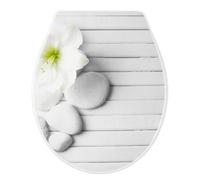 Vetrineinrete® Copriwater in plastica resistente con kit di montaggio tavoletta per water 44x36.5 cm varie fantasie (Sassi e Fiori)