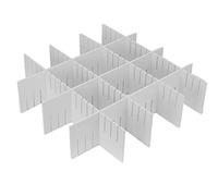 Vetrineinrete® Divisori per cassetti 6 Pezzi Organizer per Biancheria Indumenti da cassetto separatore ritagliabile Bianco o Grigio 44,5X13 cm (Grigio) 53453 A65