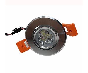 Vetrineinrete® Faretto 3 led ad incasso 3 watt mini spot punto luce tondo luce bianca 6500k calda 3000k naturale 4000k driver e bordo argento orientabile 30° (Luce bianca 6500K) G53