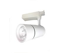 Vetrineinrete® Faretto da binario monofase led cob 30 watt scocca bianca faro soffitto proiettore luce frdda 6500k calda 3000k naturale 4000k (Luce Naturale 4000k)