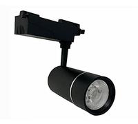 Vetrineinrete® Faretto da binario monofase led cob 30 watt scocca nera faro soffitto proiettore luce frdda 6500k calda 3000k naturale 4000k (Luce Naturale 4000k)