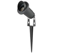 Vetrineinrete® Faretto da esterno lampada da giardino doppia istallazione con picchetto interrabile e staffa a parete portalampada GU10 IP65 (Grigio)