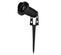 Vetrineinrete® Faretto da esterno lampada da giardino doppia istallazione con picchetto interrabile e staffa a parete portalampada GU10 IP65 (Nero)