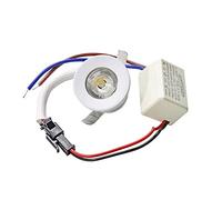 Vetrineinrete® Faretto led ad incasso 1 watt mini spot punto luce tondo luce bianca 6500k calda 3000k e blu driver 220v con bordo bianco p-31b (Luce blu) A21