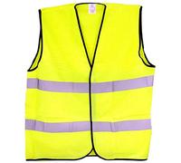 Vetrineinrete® Gilet Catarifrangente Alta visibilità Riflettente Giallo Fluo con 2 Fasce Riflettenti Sicurezza Emergenza Stradale Auto (XXL) F28