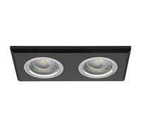 Vetrineinrete® Incasso doppio per faretto rettangolare in vetro nero portafaretto luce illuminazione 19360 B6