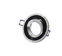Vetrineinrete® Incasso per faretto in acciao porta faretto orientabile tondo supporto per faretti Ø 72 mm vari colori p1 B7 (Silver/Nero)