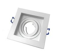 Vetrineinrete® Incasso quadrato acciaio orientabile per controsoffittatura supporto portafaretto per controsoffitte p23 (Bianco) P92