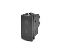 Vetrineinrete®Interruttore bipolare compatibile con living light international air pulsante luce 16ax 250vac (Nero)
