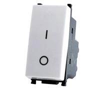 Vetrineinrete® Interruttore bipolare compatibile con vimar plana pulsante luce 16ax 250vac (Bianco)