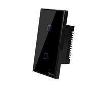 Vetrineinrete® Interruttore smart 2 canale controller da remoto wireless wifi placca touch domotica (Nero)
