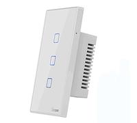 Vetrineinrete® Interruttore smart 3 canale controller da remoto wireless wifi placca touch domotica (Bianco)