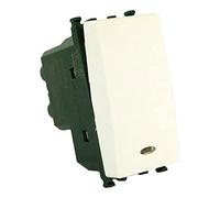 Vetrineinrete® Invertitore bipolare con spia luminosa compatibile con vimar plana interruttore pulsante 2p 16ax 250vac (Bianco)