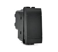 Vetrineinrete® Invertitore unipolare compatibile con living light international air interruttore pulsante 1p 16a 250v (Nero)