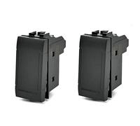Vetrineinrete® Kit 2 deviatore bipolare compatibile con living light international air interruttore pulsante 2p 16a 250v (Nero)
