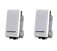 Vetrineinrete® Kit 2 deviatore bipolare compatibile con living light international air interruttore pulsante 2p 16a 250v (Bianco)