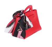Vetrineinrete® Kit 6 bomboniere a forma di borsetta con foulard portaconfetti per eventi segnaposto sacchetto regalo (Rosso)