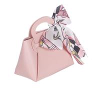 Vetrineinrete® Kit 6 bomboniere a forma di borsetta con foulard portaconfetti per eventi segnaposto sacchetto regalo (Rosa)