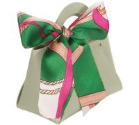 Vetrineinrete® Kit 6 bomboniere a forma di borsetta con foulard portaconfetti per eventi segnaposto sacchetto regalo (Verde Chiaro)