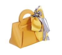 Vetrineinrete® Kit 6 bomboniere a forma di borsetta con foulard portaconfetti per eventi segnaposto sacchetto regalo (Giallo)