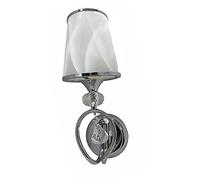 Vetrineinrete® Lampada da comodino a parete lume a muro applique moderno lumetto abat jour con pendoli in vetro oro o argento e18 (Argento) B54