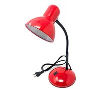 Vetrineinrete® Lampada da scrivania con braccio flessibile snodabile luce lume da tavolo orientabile da cameretta (Rosso) M74