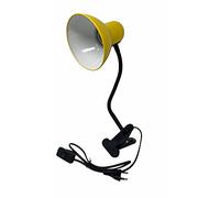 Vetrineinrete® Lampada snodabile da scrivania con pinza braccio flessibile luce da tavolo orientabile con attacco per lampadine E27 gialla F71
