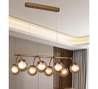 Vetrineinrete® Lampadario a sospensione 8 sfere in vetro ambra lampada da soffitto in metallo attacco g9