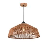 Vetrineinrete® Lampadario a sospensione con corda intrecciata rattan attacco E27 stile boho chic bohemien Ø 40 e 50 cm (Diametro 40 cm)