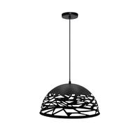 Vetrineinrete® Lampadario a sospensione da soffitto con paralume in metallo traforato design contemporaneo moderno lampada da soffitto (Nero)
