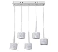 Vetrineinrete® Lampadario da soffitto a sospensione a led 32 watt plafoniera con paralumi rotondi bianchi lampada sospesa tripla accensione luce fredda calda naturale arredamento casa Z57