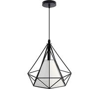 Vetrineinrete® Lampadario da soffitto pendente a sospensione a forma di diamante plafoniera nero o bianco portalampada con attacco e27 arredamento casa moderno (Nero)