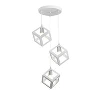 Vetrineinrete® Lampadario da soffitto pendente a sospensione con 3 cubi 3d stile geometrico portalampada e27 (Bianco)