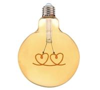 Lampadina ambrata led a filamento due cuori 4w E27 decorativa stile vintage [EEK: A+++]