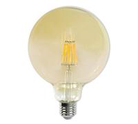 Vetrineinrete® Lampadina led a filamento stile vintage antico 8 watt attacco e27 ambrato globo g125 sfera a luce calda 2600k risparmio energetico 880 lumen lampada per illuminazione G125-OC A113