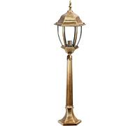 Vetrineinrete® Lampione da giardino con palo lanterna da terra luce per esterno in alluminio e vetro con portalampada E27 ES39 87 cm(Bronzo) P28