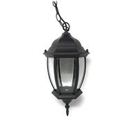 Vetrineinrete® Lanterna sospesa a tenuta stagna da soffitto attacco e27 lampada da giardino retrò applique antico per esterno a sospensione con catena es40 terrazzo balcone (Nero) N6
