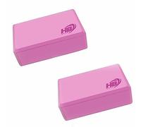 Vetrineinrete® Mattoncini yoga 2 pezzi blocchi in schiuma eva blocco supporto per esercizi pilates stretching leggeri 120 gr (Rosa)