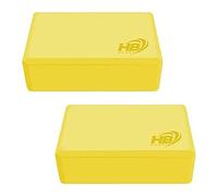 Vetrineinrete® Mattoncini yoga 2 pezzi blocchi in schiuma eva blocco supporto per esercizi pilates stretching leggeri 120 gr (Giallo)