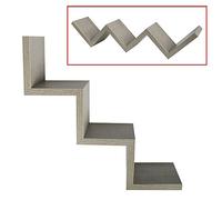 Vetrineinrete® Mensola da Parete Colore Rovere Grigio a Zig Zag in Legno MDF libreria Design Moderno 3 Ripiani scaffale Fissaggio a Muro a Scomparsa Kit Incluso 59 x 12 cm G69