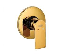 Vetrineinrete® Miscelatore per doccia ad incasso da parete oro lucido rubinetto monocomando moderno tondo