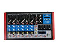 Vetrineinrete® Mixer audio professionale 8 canali con 6 ingressi microfono a condensatore XLR phantom +48V ed equalizzatore suono USB con display musica mp3 RCA MIX-8CH A22